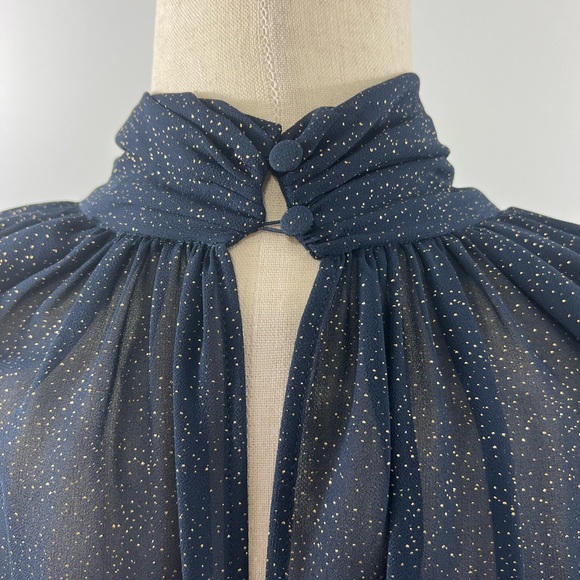 Banana Republic Navy Blue sheer dress with gold speckles - Picture 5 of 14